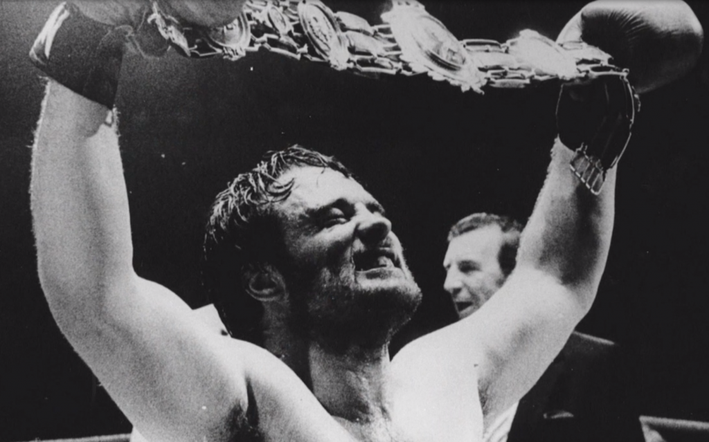 Screenshot from the BBC Wales documentary Mavericks: Sports Lost Heroes: Bomber: Newport's Rocky